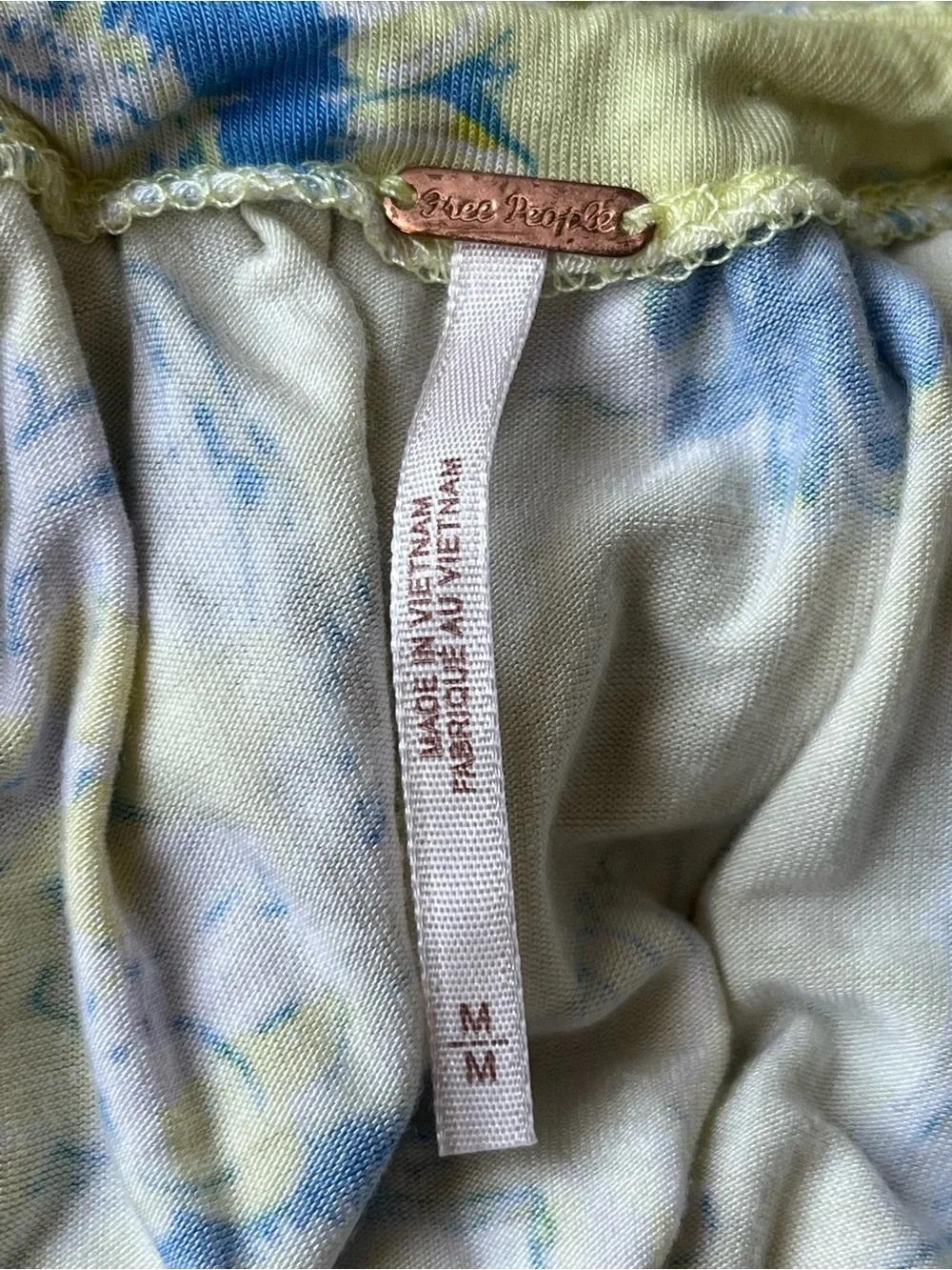 Free People Baja Babe Lemon Gelato Cold Shoulder Top  Size medium